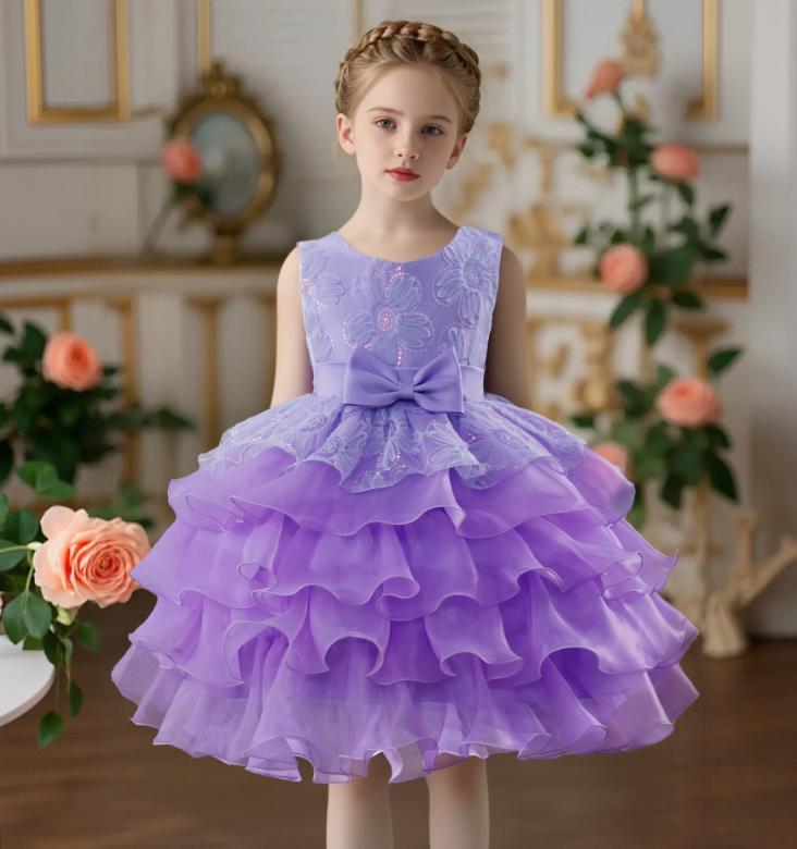 Lavender Cloud Ruffle Dress
