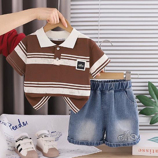 Chocolate Polo Denim Set