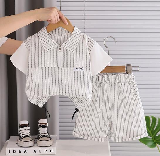 Pinstripe Zip Set
