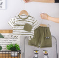 Olive Stripe Pocket Set
