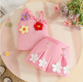 Pink Daisy Ribbed Set