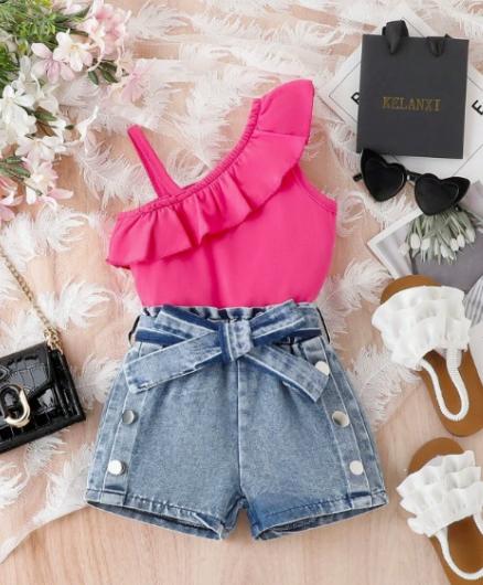 Pink Denim Chic Set