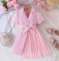 Blush Pleated Skirt Dress