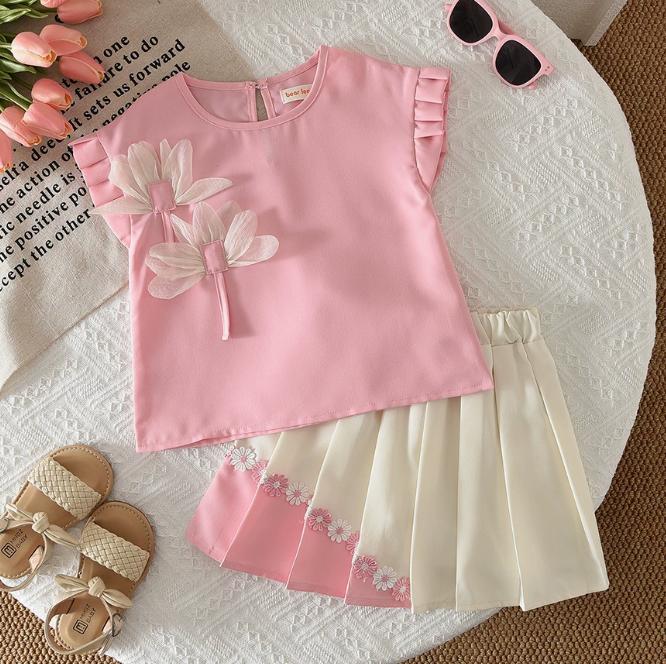 Pink Petal Skirt Set