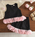 Black Ruffle Rose Dress
