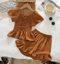 Cinnamon Ruffle Lounge Set