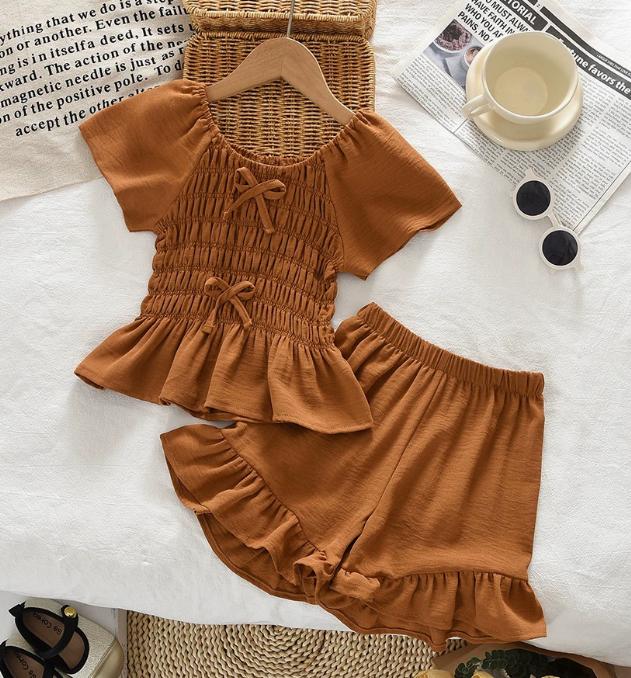 Cinnamon Ruffle Lounge Set