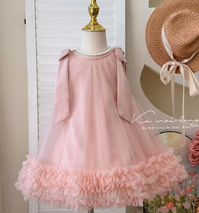 Pink Petal Ruffle Dress