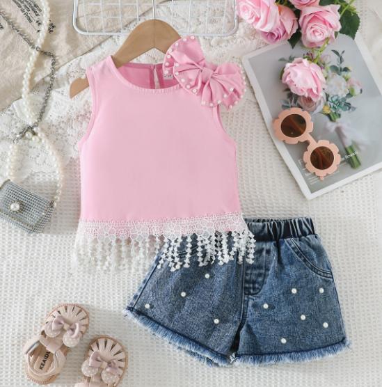 Pink Pearl Denim Set