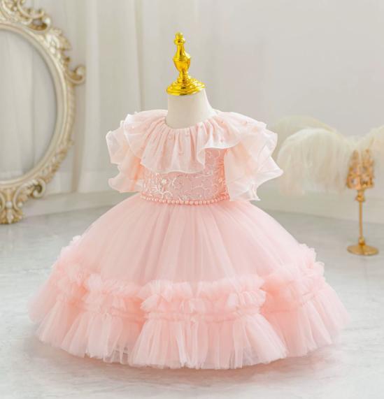 Peach Princess Tulle Dress