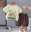 Brown Capybara Buddies Short Set