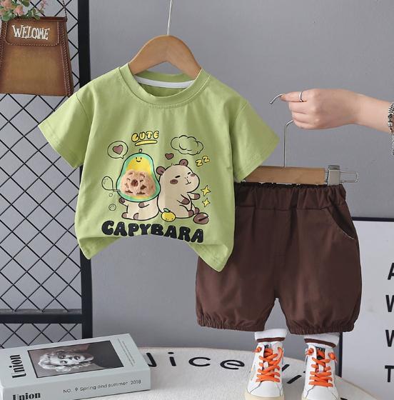 Green Capybara Buddies Short Set