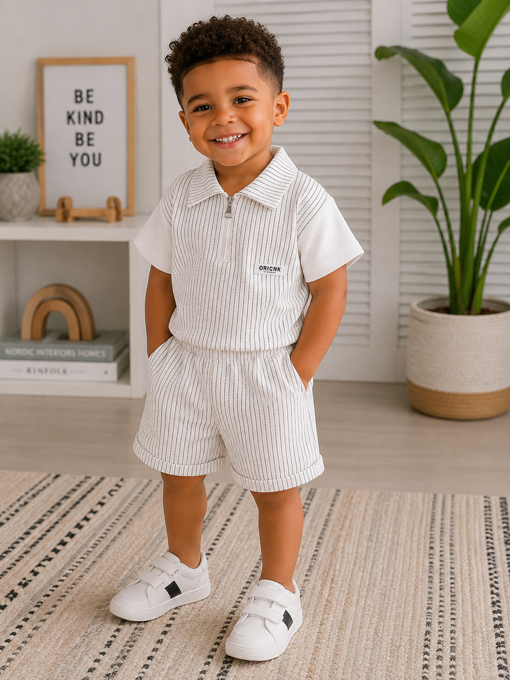 Pinstripe Zip Set
