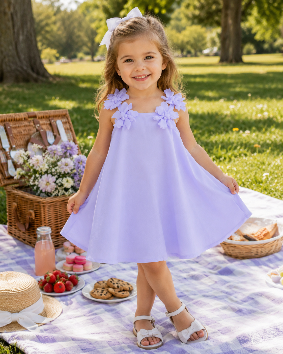 Lilac Flower Swing Dress