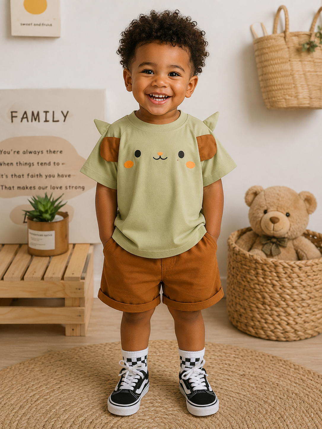 Buttercup Smiley Short Set