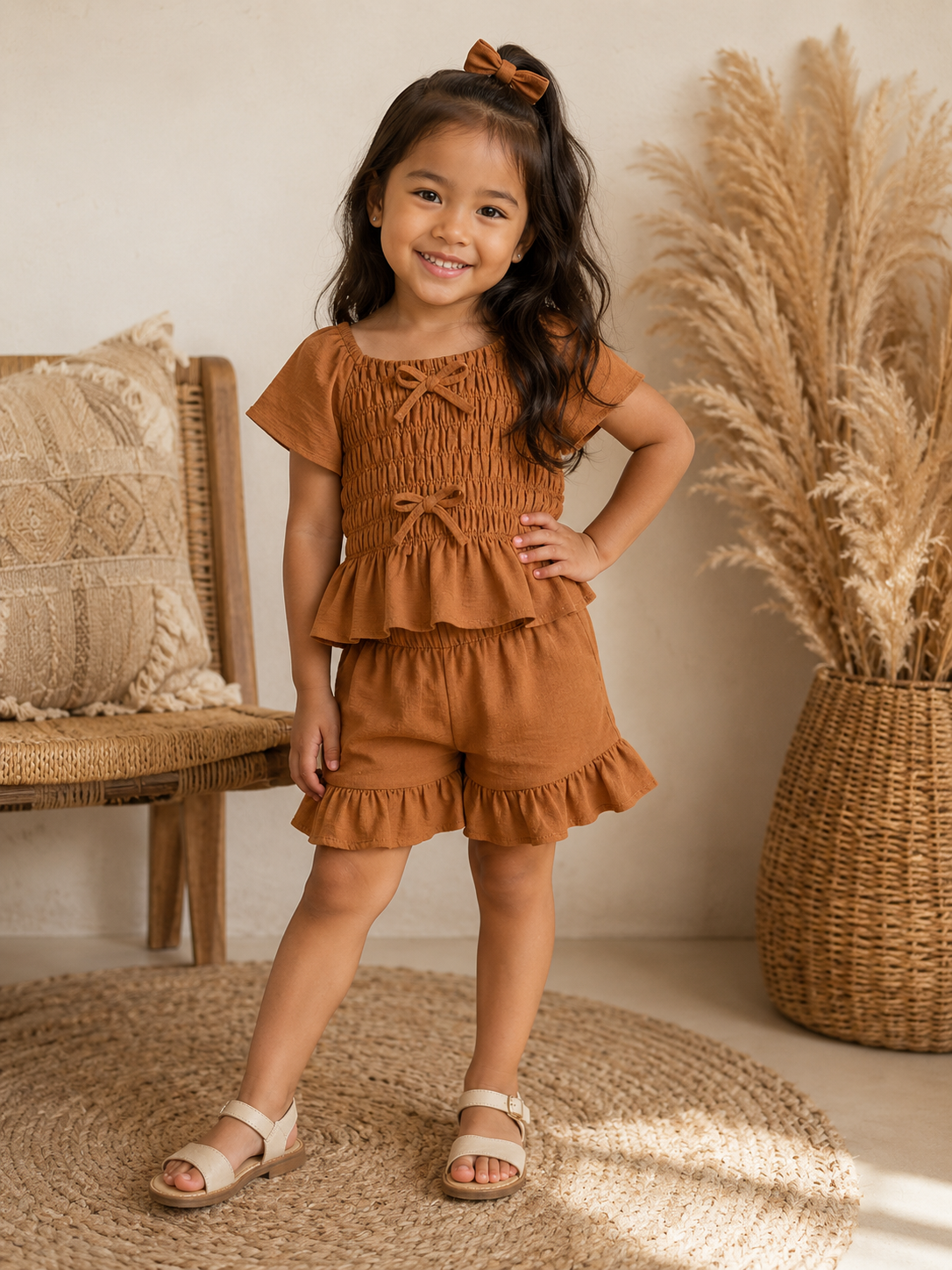 Cinnamon Ruffle Lounge Set