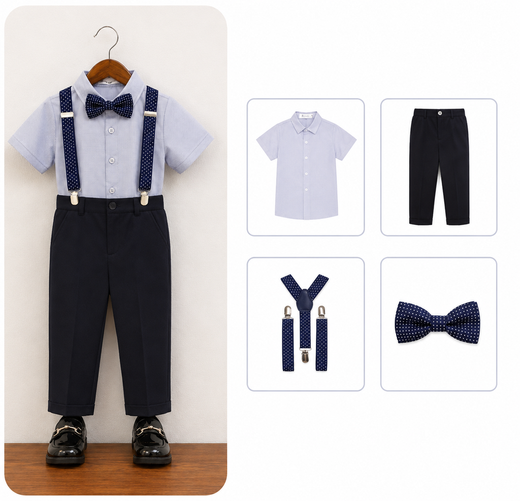 Navy Suspender Formal Set