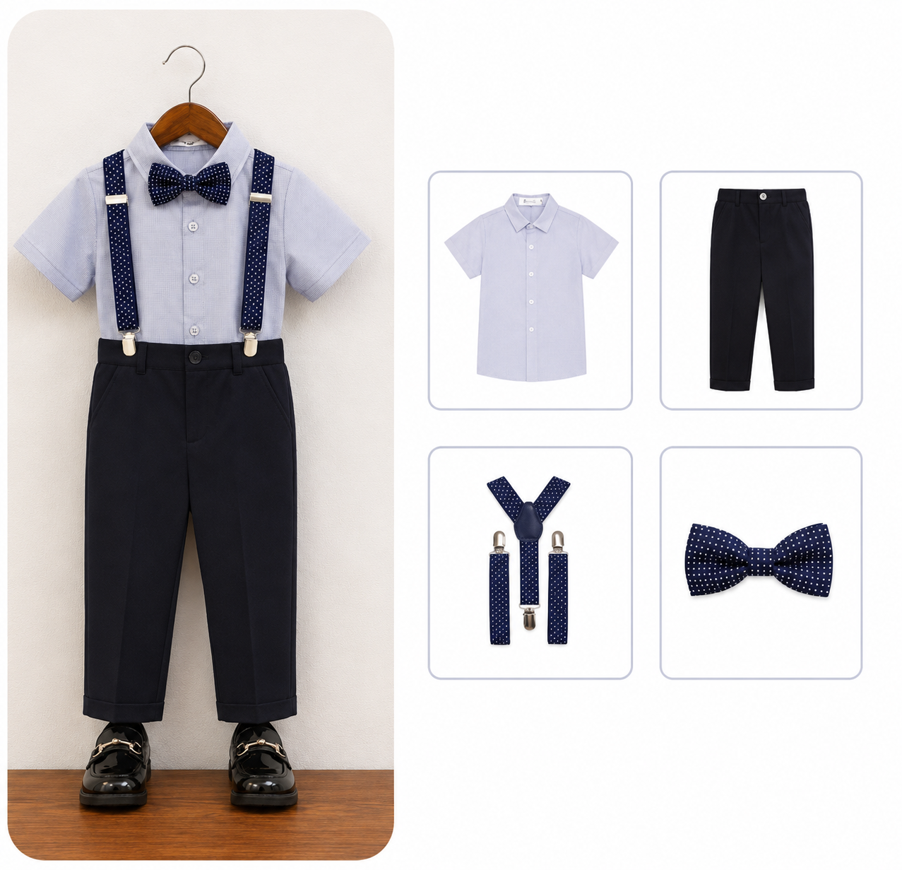 Navy Suspender Formal Set