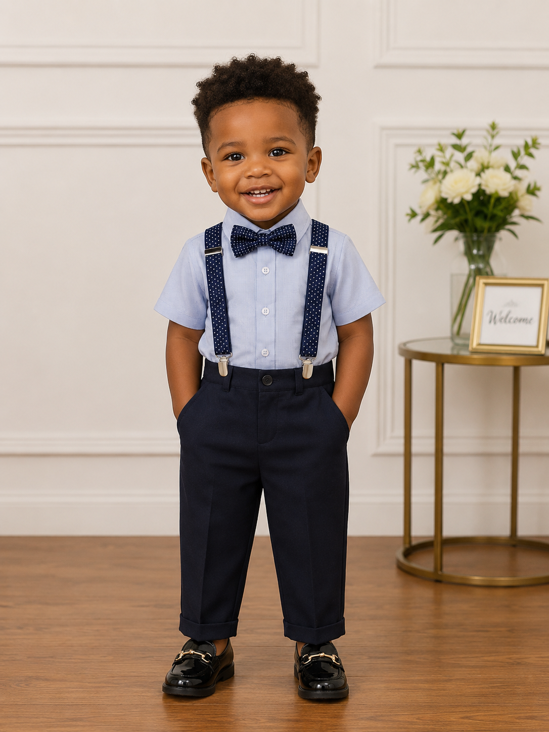 Navy Suspender Formal Set