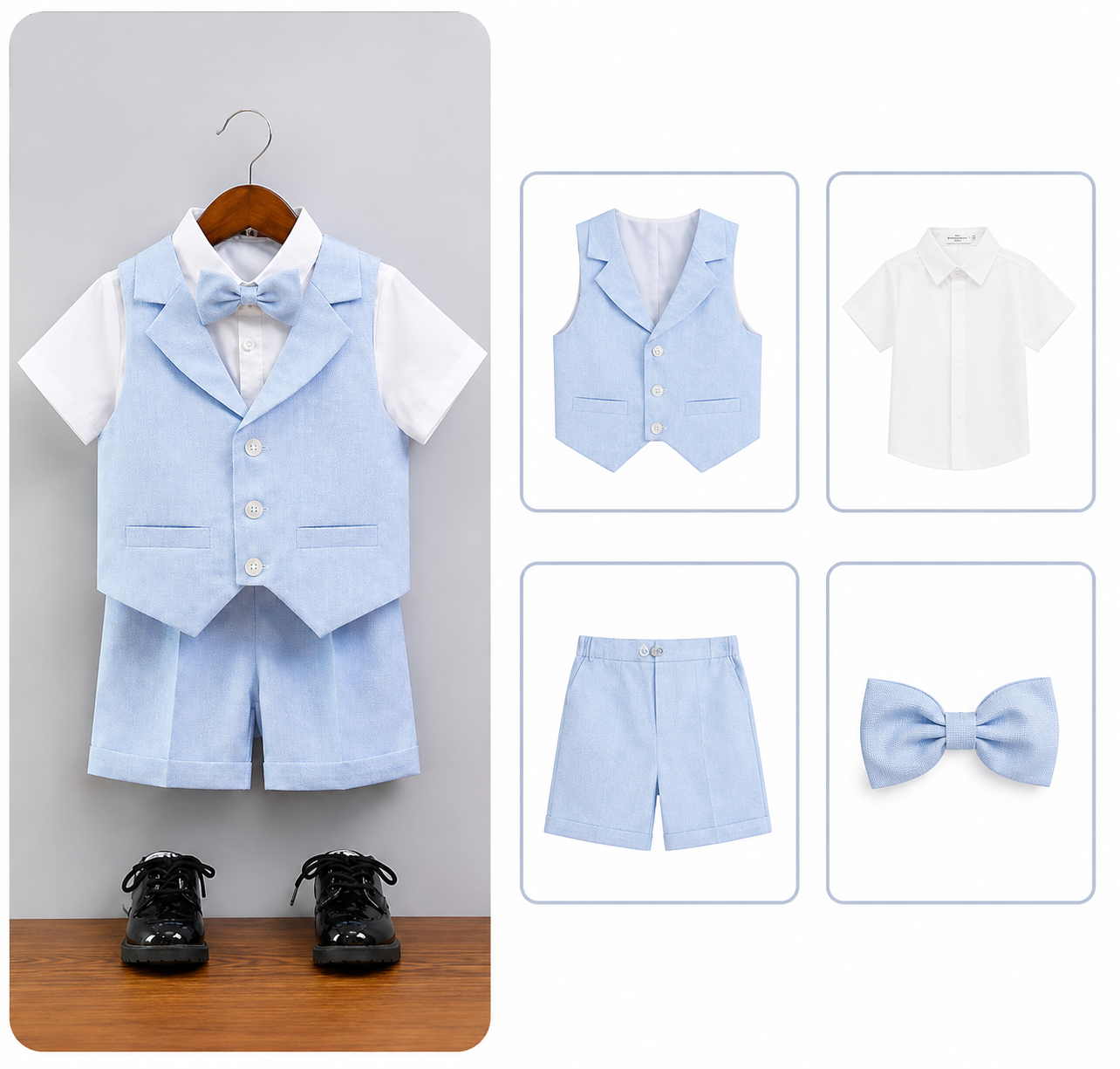 Sky Blue Vest Formal Set