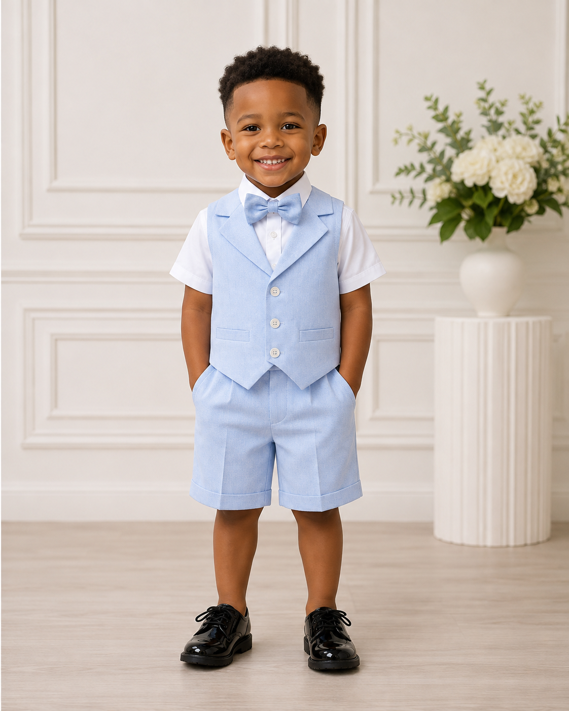 Sky Blue Vest Formal Set