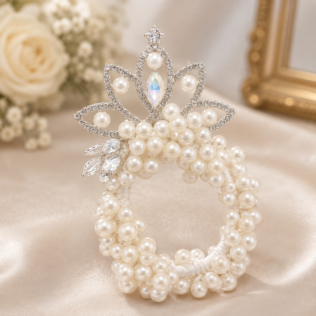 Crystal Pearl Crown Hairpiece