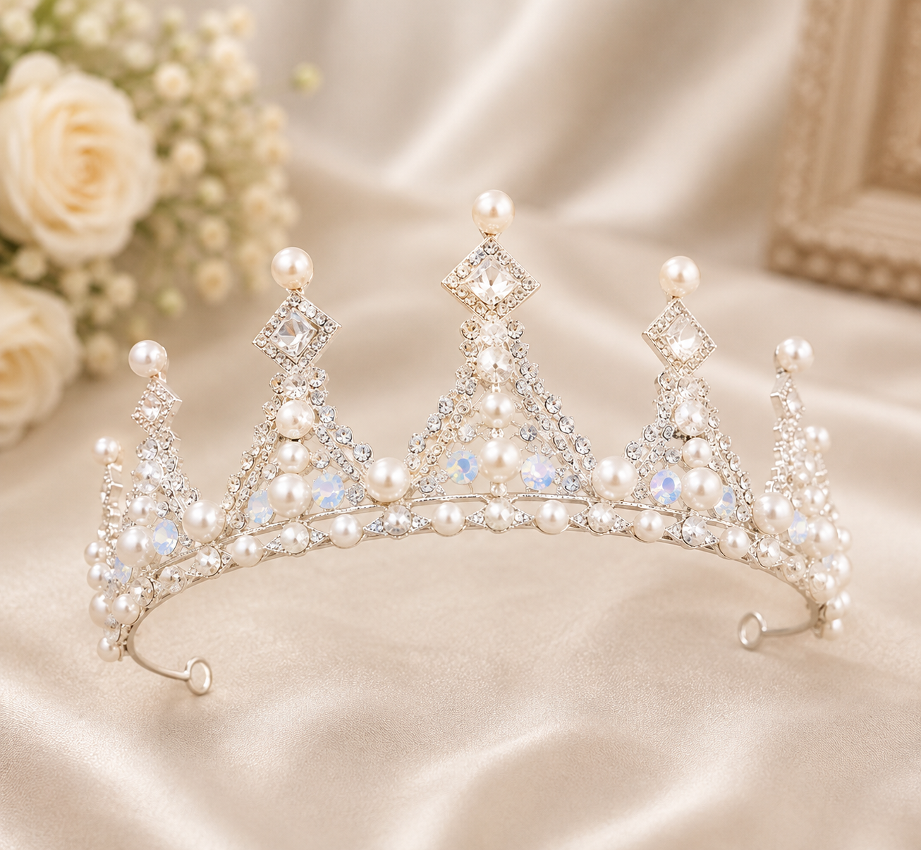 Crystal Pearl Crown Headband