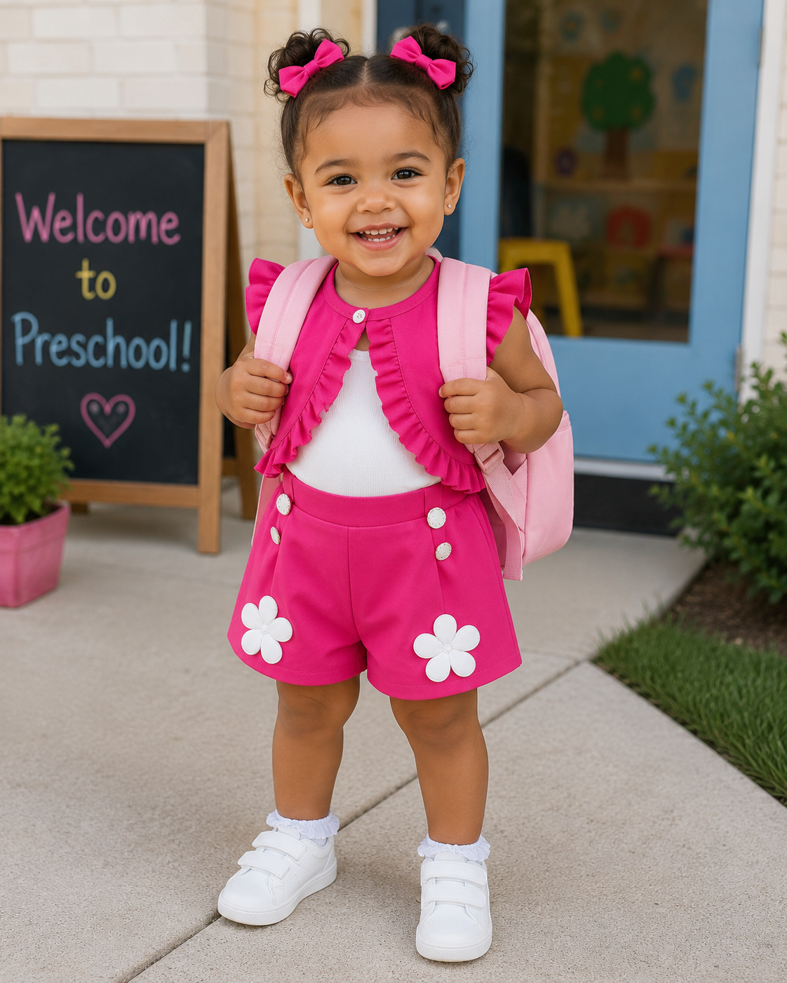 Fuchsia Daisy Short Set