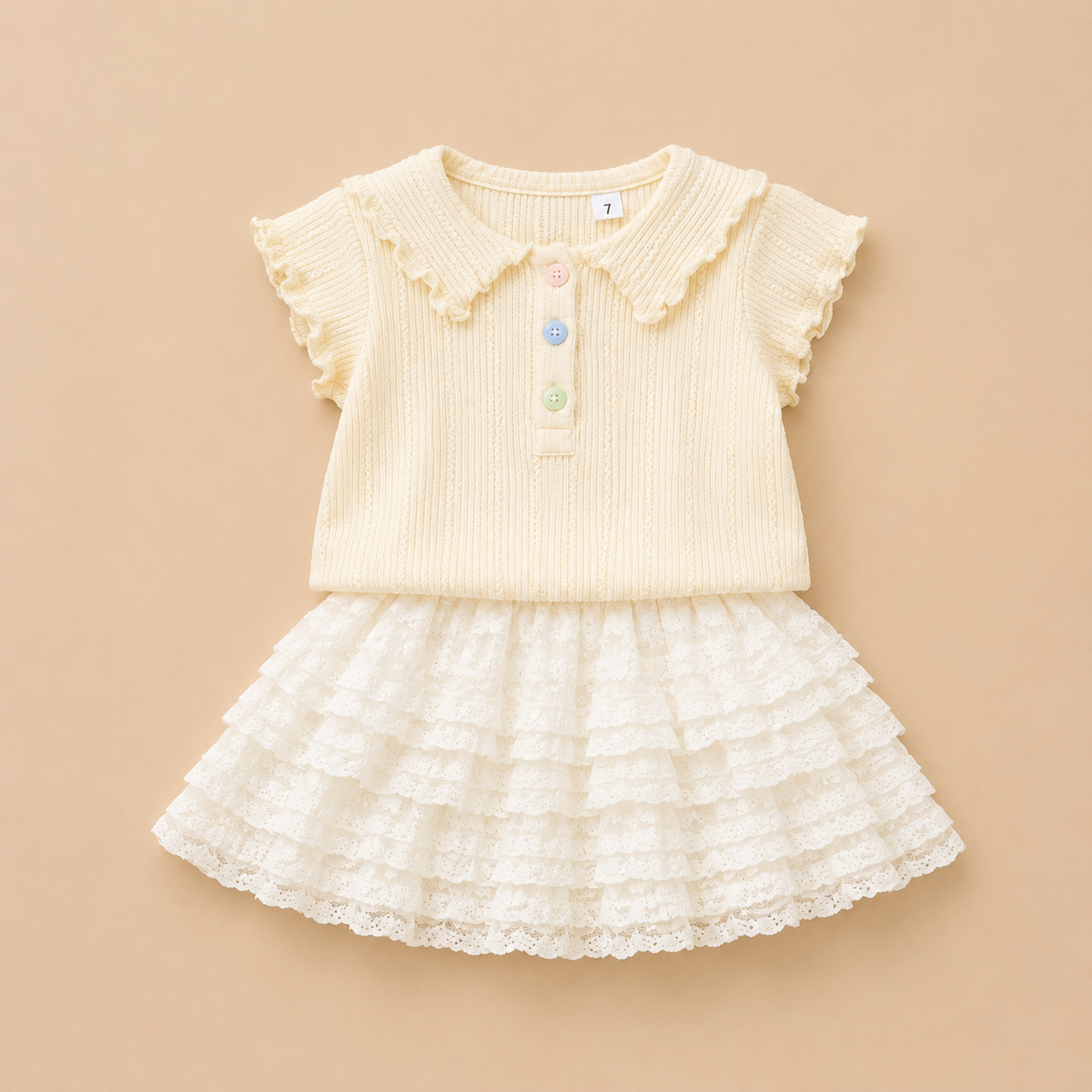 Ivory Rose Ruffle Dress
