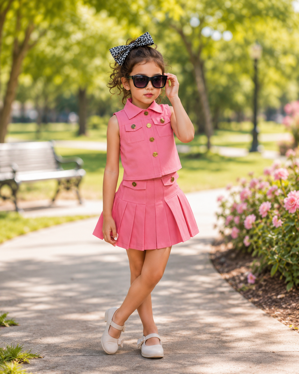 Pink Parisian Pleated Set