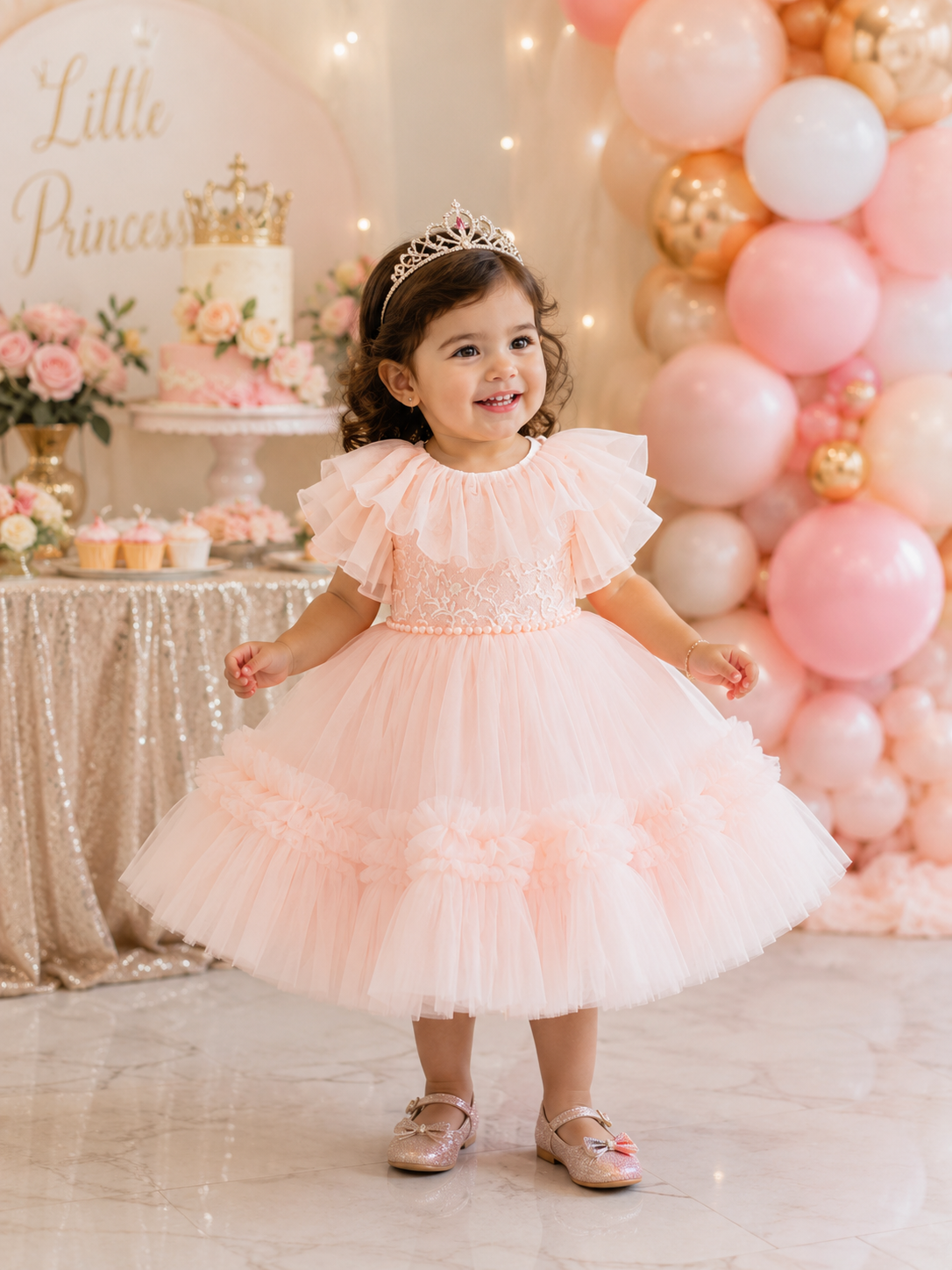Peach Princess Tulle Dress